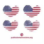 США флаг сердце формы