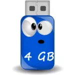 Vektör küçük resim komik USB sopa