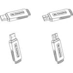 USB flash sürücüler vektör grafikleri