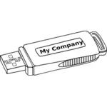 Černá a bílá USB úložiště jednotky Vektor Klipart