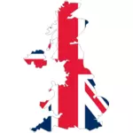 Bandera del Reino Unido con el mapa