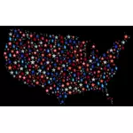 Карта Соединенных Штатов с призматическим звездами