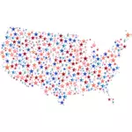 Spojené státy mapa s hvězdami