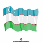 旗を振るウズベキスタン