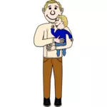 Векторное изображение отца и ребенка