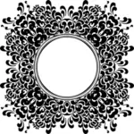 Старинные черно-белая рамка с цветочный дизайн векторные картинки