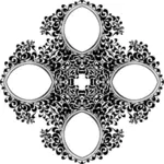 Fire blomster bilder i svart-hvitt vector illustrasjon