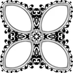 Clip-art de projeto floral preto e branco vintage
