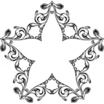 Badge étoile floral