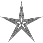 Étoile florale dans l'image de vecteur noire et blanche