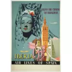 Ilustração em vetor cartaz promocional viagens Andaluzia