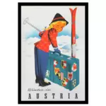 Inverno no cartaz do vintage viagens Áustria