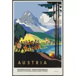 Vektor Klipart ročníku cestovní plakát Rakousko