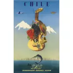 Винтажная туристическая плакат из Чили