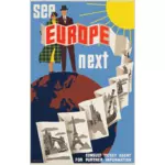 유럽 빈티지 여행 포스터의 그래픽