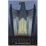 Grafică vectorială Vintage germană de călătorie afiş