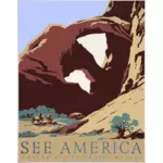 Видят в Америке путешествия плакат