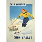冬のリゾート地のビンテージ ポスター