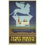 Venedik Orient Express VINTAGE poster gösteren resim