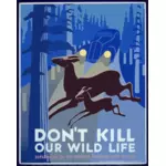 Poster vintage promover a preservação da vida selvagem