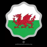Flagga Wales i ett klistermärke