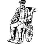 男子坐在轮椅上向量剪贴画