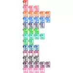 Imagem vetorial de símbolos de extensão de arquivo colorido