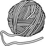 Desenho do pacote de lã em preto e branco