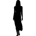 Uzun elbise siluet kadında