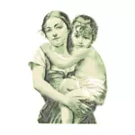 Vintage kadın çocuk ile