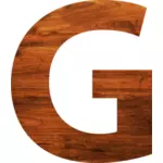 Alfabeto G em estilo de madeira