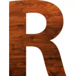 R în textura din lemn