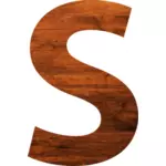 حرف S في نسيج خشبي