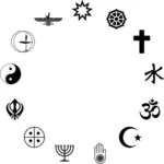 Silhueta de símbolos religiosos