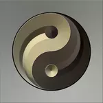 Ying yang teken in geleidelijke goud en zwarte kleur vectorillustratie
