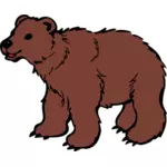 年轻的棕色熊矢量剪贴画