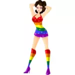 Pose Modell in LGBT-Farben