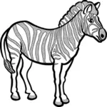 Zebra i svart och vitt vektorritning