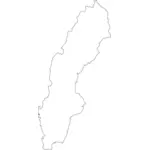 Ruotsi kartta ääriviiva vektori kuva