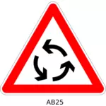 Imágenes Prediseñadas Vector de señal de advertencia de tráfico rotonda