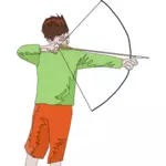 Archer chlapec abstraktní kresba
