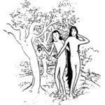 Desenho de Adão e Eva