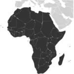 Mappa di contorno dell'immagine vettoriale continente africano
