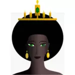 非洲女王头矢量图像