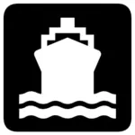Лодка порт знак Векторный рисунок