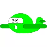 Aeroplano verde de dibujos animados