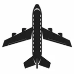 Silhueta vetorial do avião de passageiros
