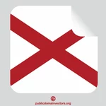 Alabama Flagge quadratischen Aufkleber