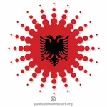 Polotónový tvar s albánskou vlajkou