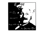 Albert Einstein mit seiner Gleichungen